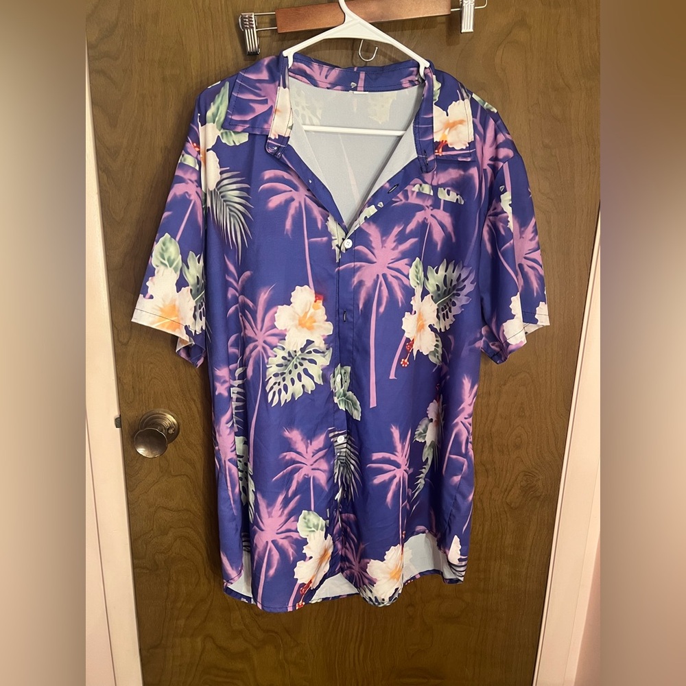 KYKU Hawaiian Shirt for Men Palm Beach Shirts Tropical Vacation Clothes-3XL